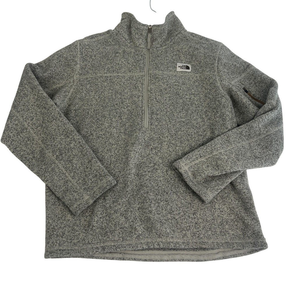 The North Face Gordon Lyons Pullover Mens Large Gray 1/4 Zip Fleece Sweater